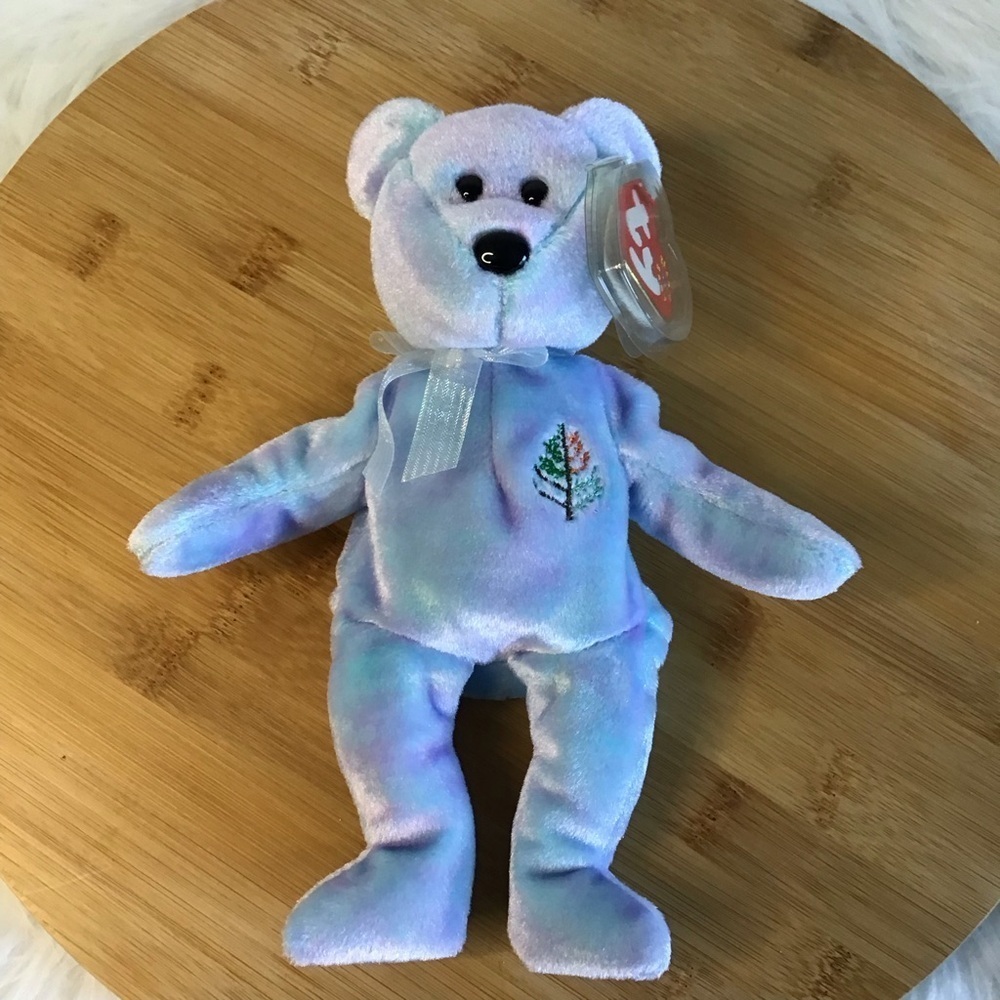 TY (1) Issy Four Season Hotel Washington D.C Beanie Baby Pastel Bear Plush Toy